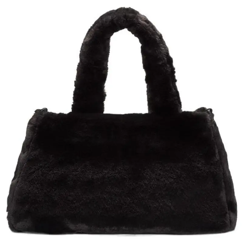 Borsa Tote in Pelliccia Sintetica Nera Casual Nike DQ5804-010 nero miniatura 5