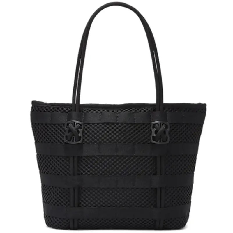 Borsa Tote Nike Air Borsa Tote in Poliestere Borsa Shopping Borse a Spalla Borse a Mano Regolare Unisex Nero Puro Casual CU2607-010 miniatura 2