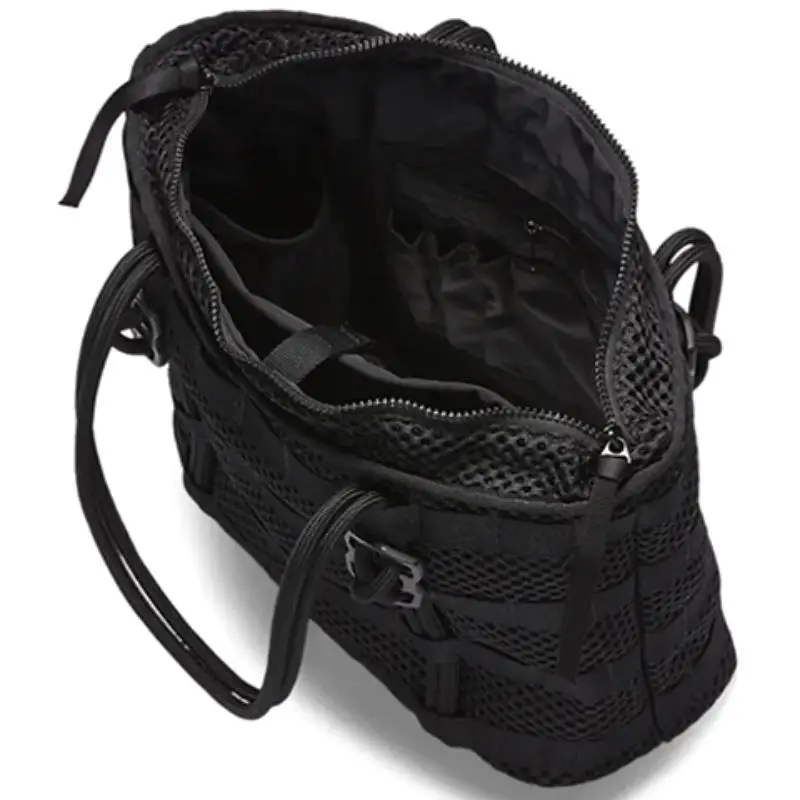 Borsa Tote Nike Air Borsa Tote in Poliestere Borsa Shopping Borse a Spalla Borse a Mano Regolare Unisex Nero Puro Casual CU2607-010 miniatura 3