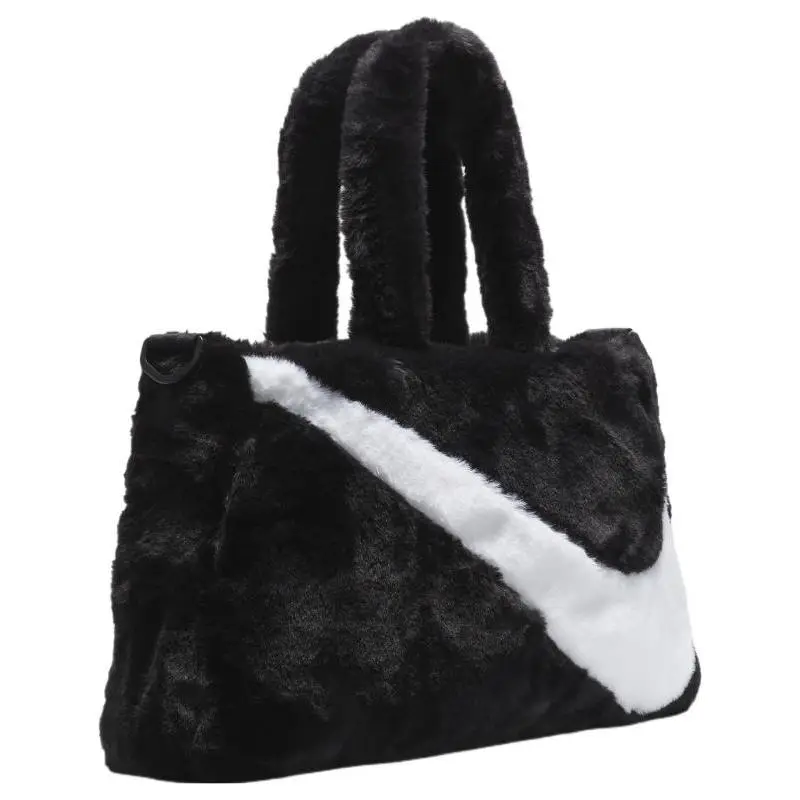 Borsa Tote Nike Sportswear in Finta Pelliccia 10L Nera Casual FB3050-010 bianco/nero miniatura 2