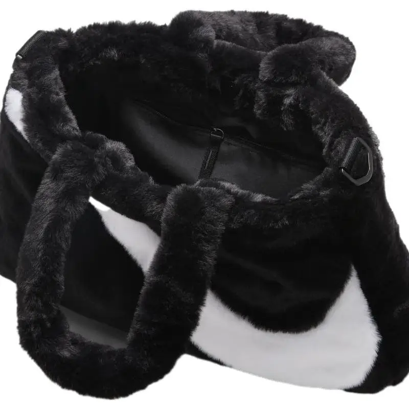 Borsa Tote Nike Sportswear in Finta Pelliccia 10L Nera Casual FB3050-010 bianco/nero miniatura 4