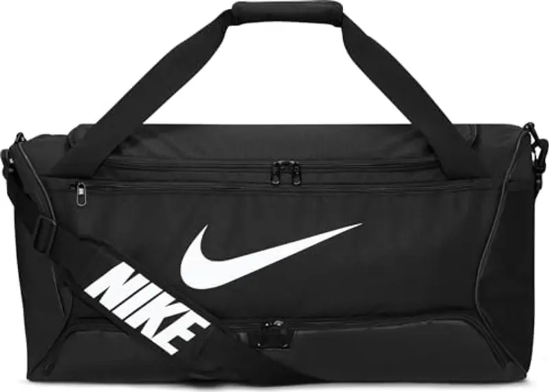 Nike Brasilia, Borse Sportive Unisex Adulto, Black/Black/White, Taglia unica