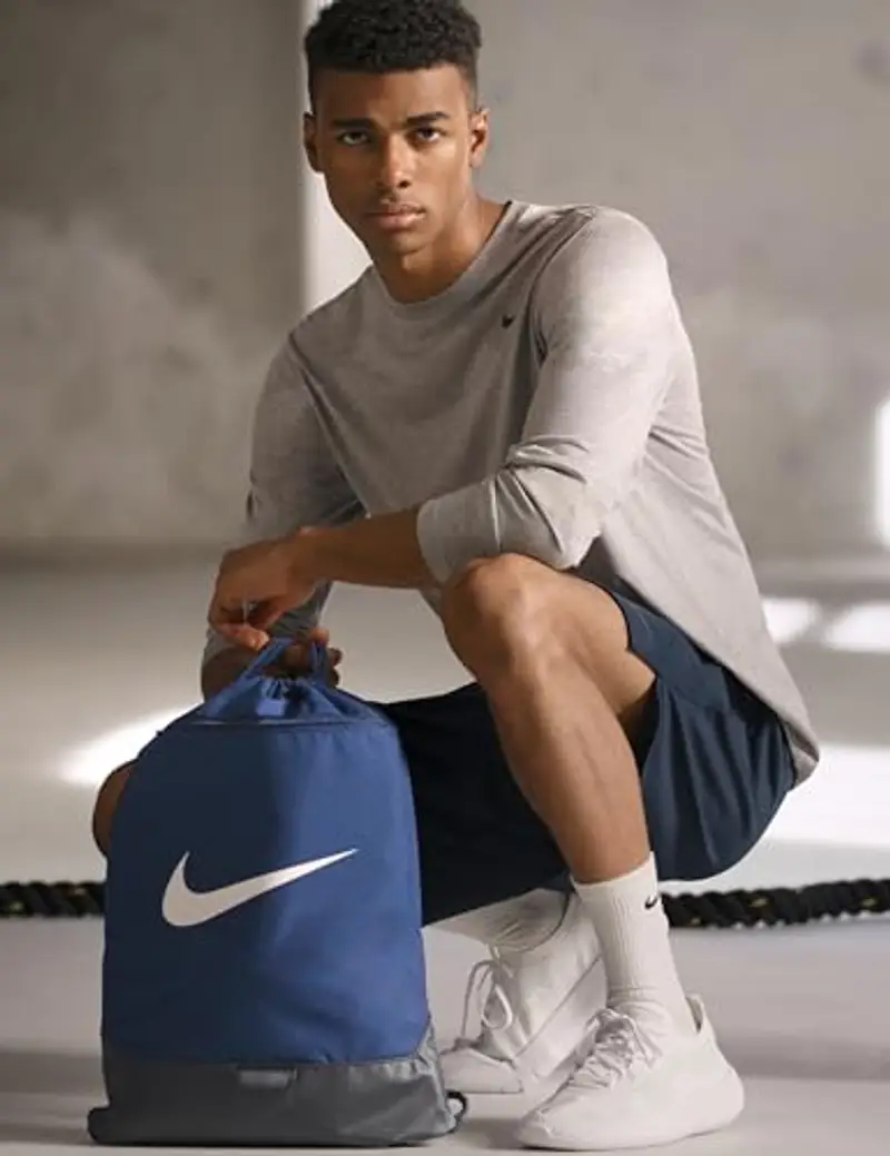 NIKE Brsla Drwstrng 9.5 Borsa Midnight Navy/Black/White One Size miniatura 2