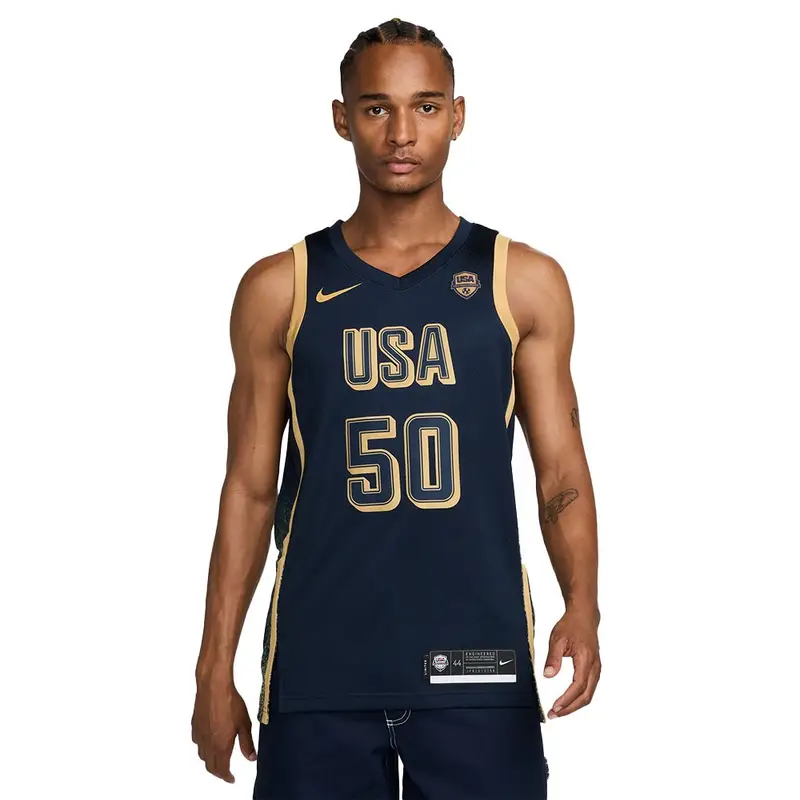 Canotta Basket Usa 50Th Blu Oro Uomo L