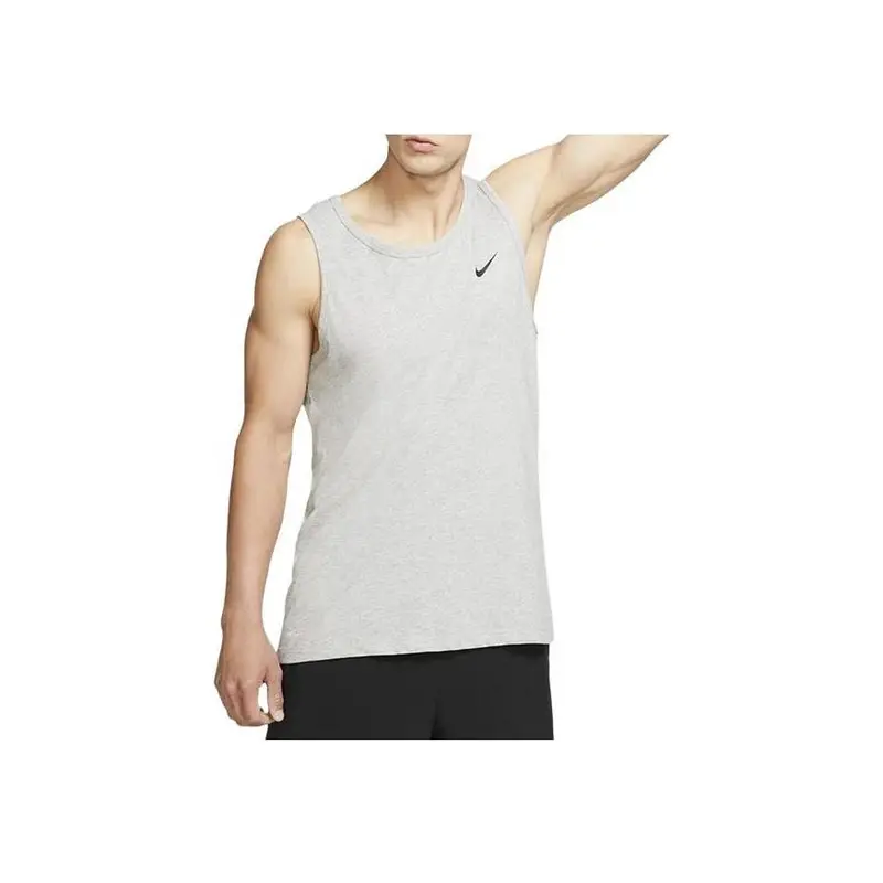 Canotta Uomo Nike Dri-FIT con Logo Stampato, Monocolore, Traspirante, Senza Maniche, Grigio AR6070-063 L miniatura 3