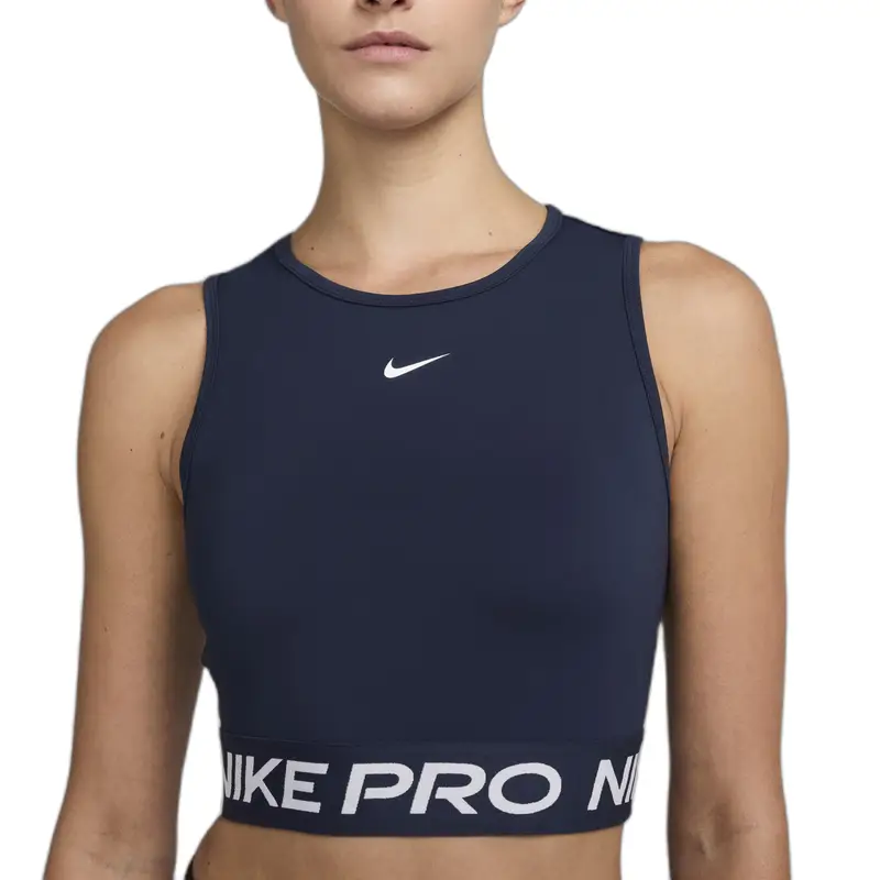 Canottiera corta da donna Nike Pro Dri-FIT Bleu