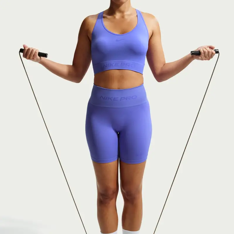 Canottiera corta senza cuciture donna Nike Pro Bleu