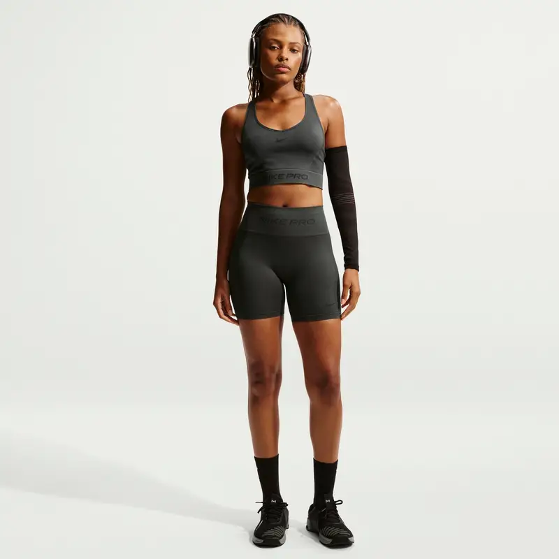Canottiera corta senza cuciture donna Nike Pro Gris