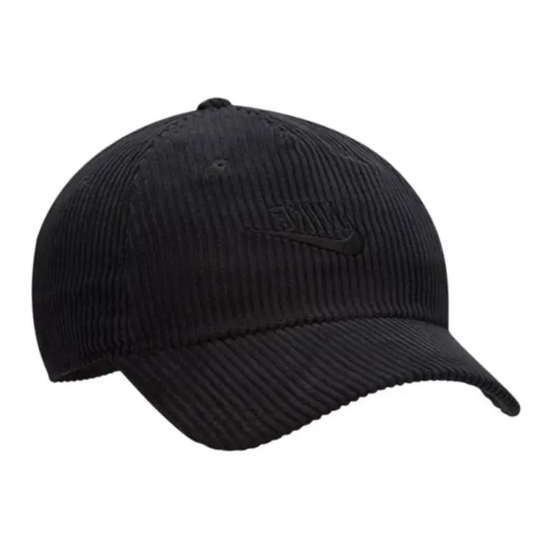 Cappellino da baseball in velluto a coste con design a tinta unita Nike Cappellini unisex Nero FB5375 M miniatura 3