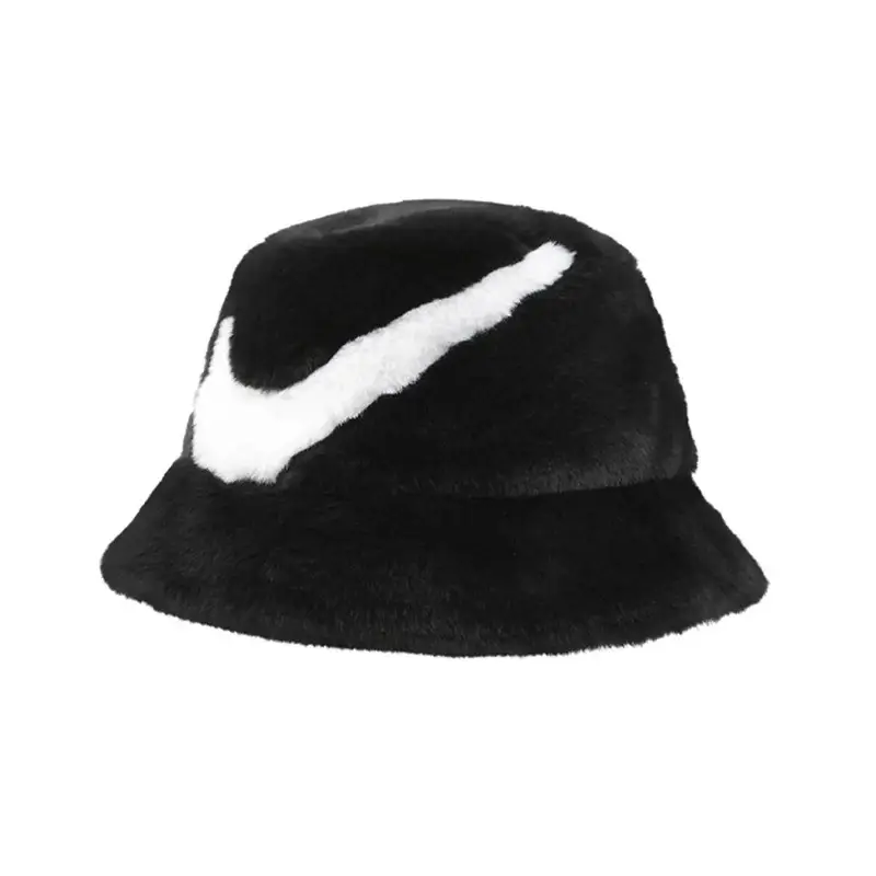 Cappello a secchiello Nike Apex Swoosh in pelliccia sintetica Nero/Bianco Unisex Streetwear FV6417-010 S
