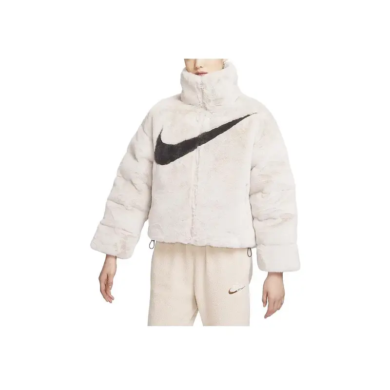 Cappotto Peluche Casual con Zip e Collo Alto a Maniche Lunghe da Donna Capispalla Rosso Chiaro Marrone Legno FN0461-104 miniatura 3