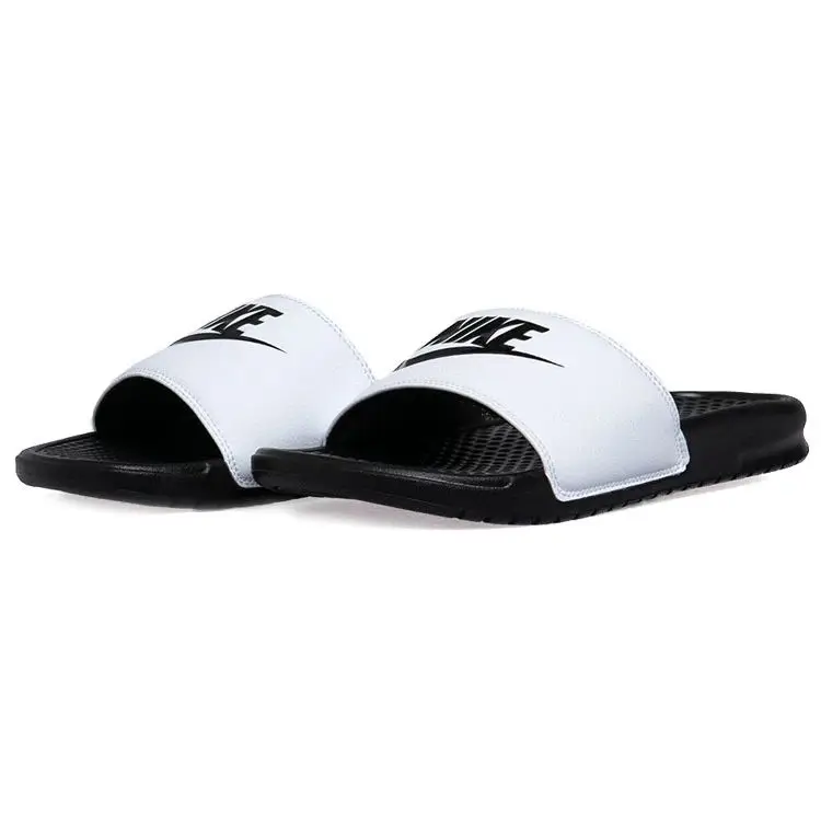 Ciabatte Nike Benassi Bianche Unisex Sandali Nero-Nero 343880-100 46 miniatura 3