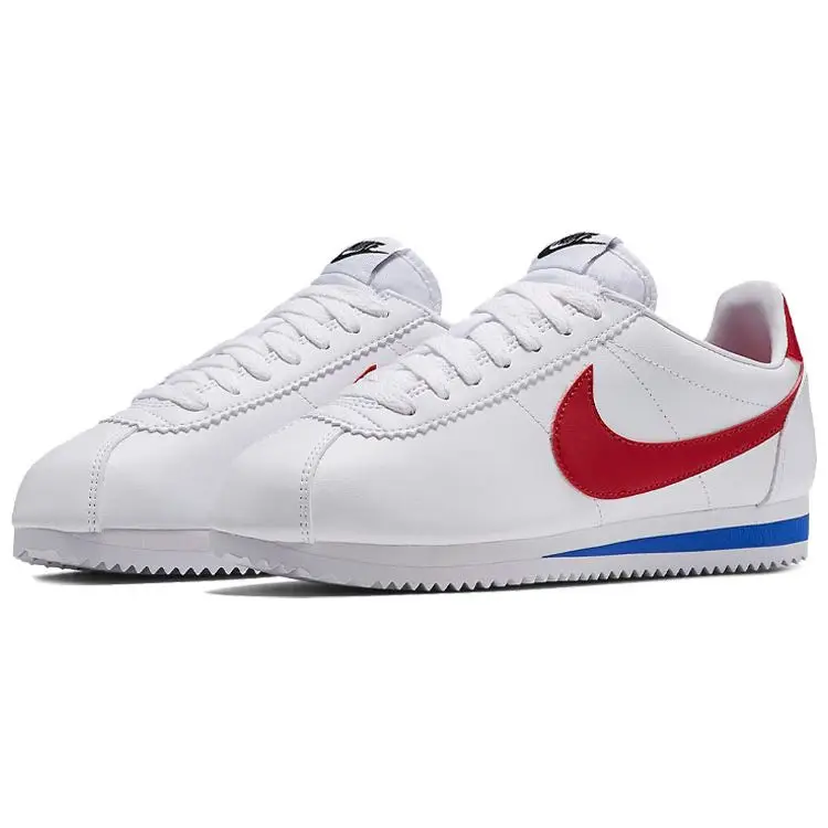 Nike Sneakers da Donna Classic Cortez in Pelle Bianco e Rosso miniatura 3