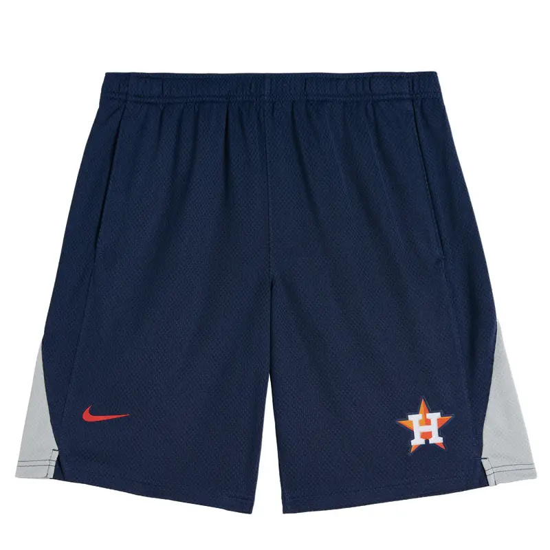 Collaborazione Nike X MLB Logo Houston Astros Color Block Pantaloncini Sportivi Traspiranti Pantaloncini Unisex Blu Navy 3Z3B7SAHB-HOU L