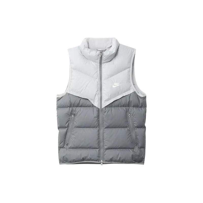 Colorblock Collo Alto Casual Gilet Piumino Largo da Uomo Gilet Grigio FB8184-077 XXL
