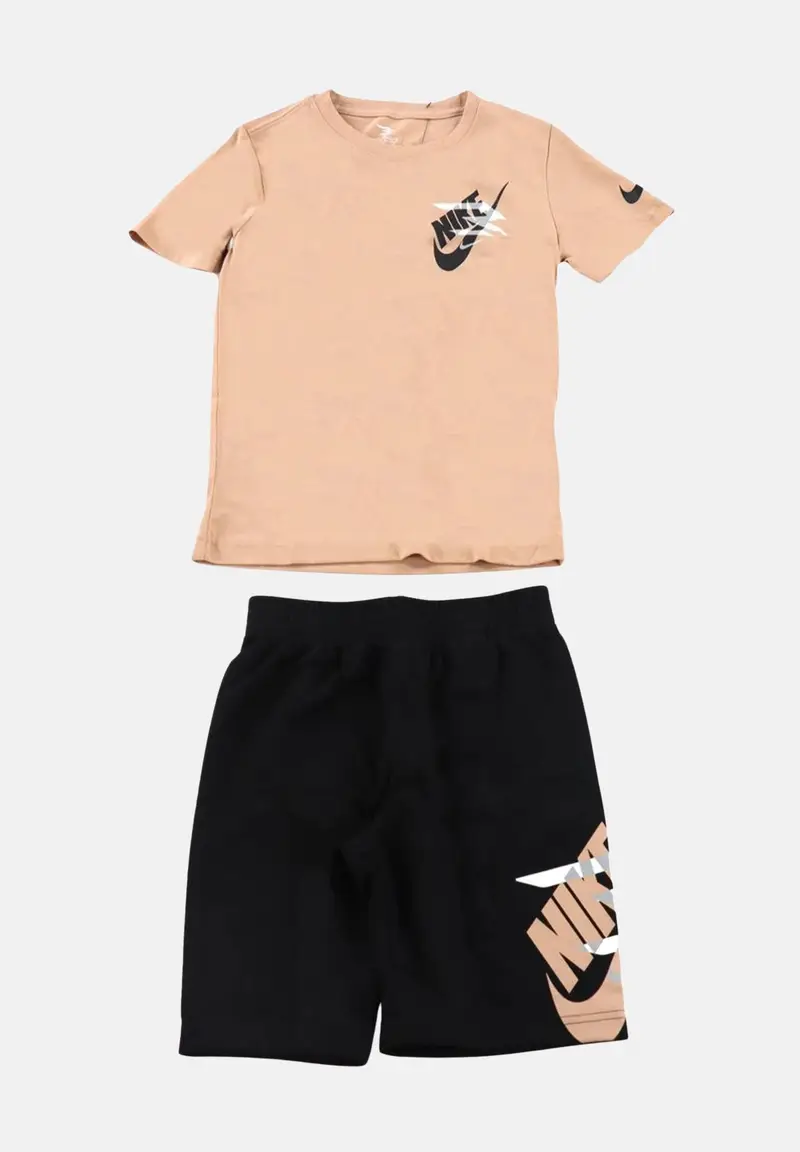 NIKE Completino beige e nero da bambino con logo