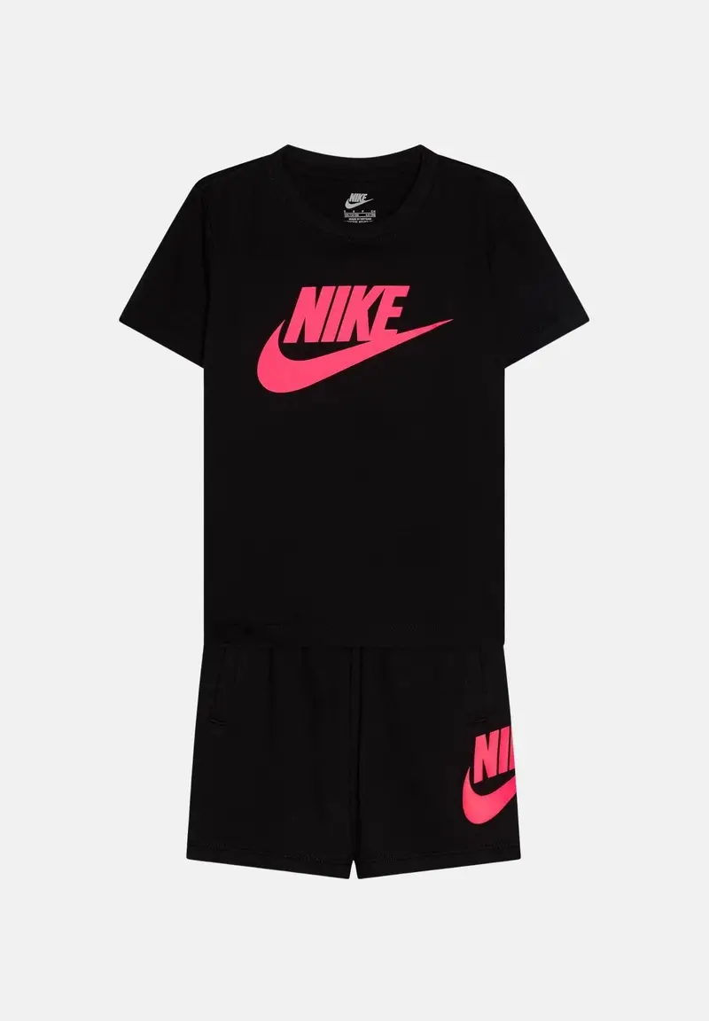 NIKE Completino CLUB TEE nero da neonato con stampa logo fluo