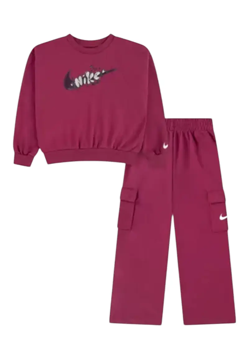 Completo sportivo felpa e pantalone cargo Bambina Nike PURPLE