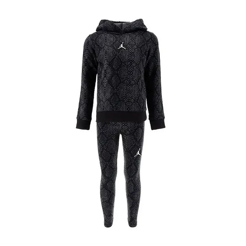 Completo Tuta Jordan Leggings Nero Bambina 5/6 Anni