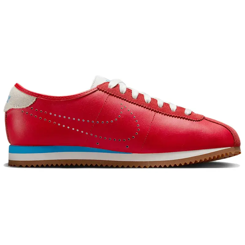 Cortez Pelle Rosso Università Swoosh Perforato Sneakers da Donna Bianco Summit Gomma Marrone Medio Blu Università HQ1841-600 38 5 miniatura 4