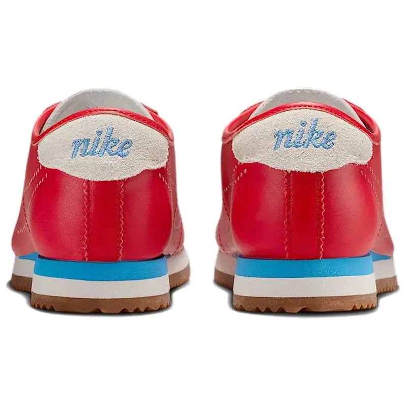 Cortez Pelle Rosso Università Swoosh Perforato Sneakers da Donna Bianco Summit Gomma Marrone Medio Blu Università HQ1841-600 38 5 miniatura 5