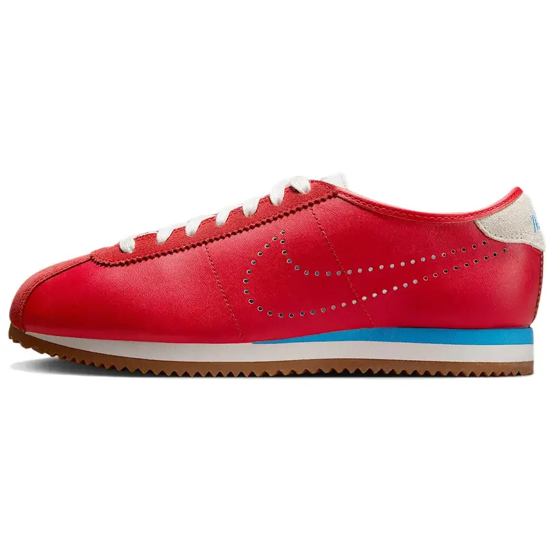 Cortez Pelle Rosso Università Swoosh Perforato Sneakers da Donna Bianco Summit Gomma Marrone Medio Blu Università HQ1841-600 38 5