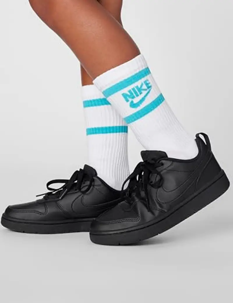 NIKE Court Borough Low RECRAFT (GS), Sneaker, Nero, 35.5 EU miniatura 2