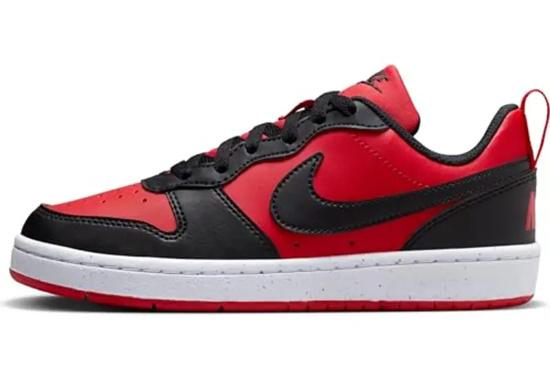 NIKE Court Borough Low RECRAFT (GS), Sneaker, University Red Black White, 38.5 EU