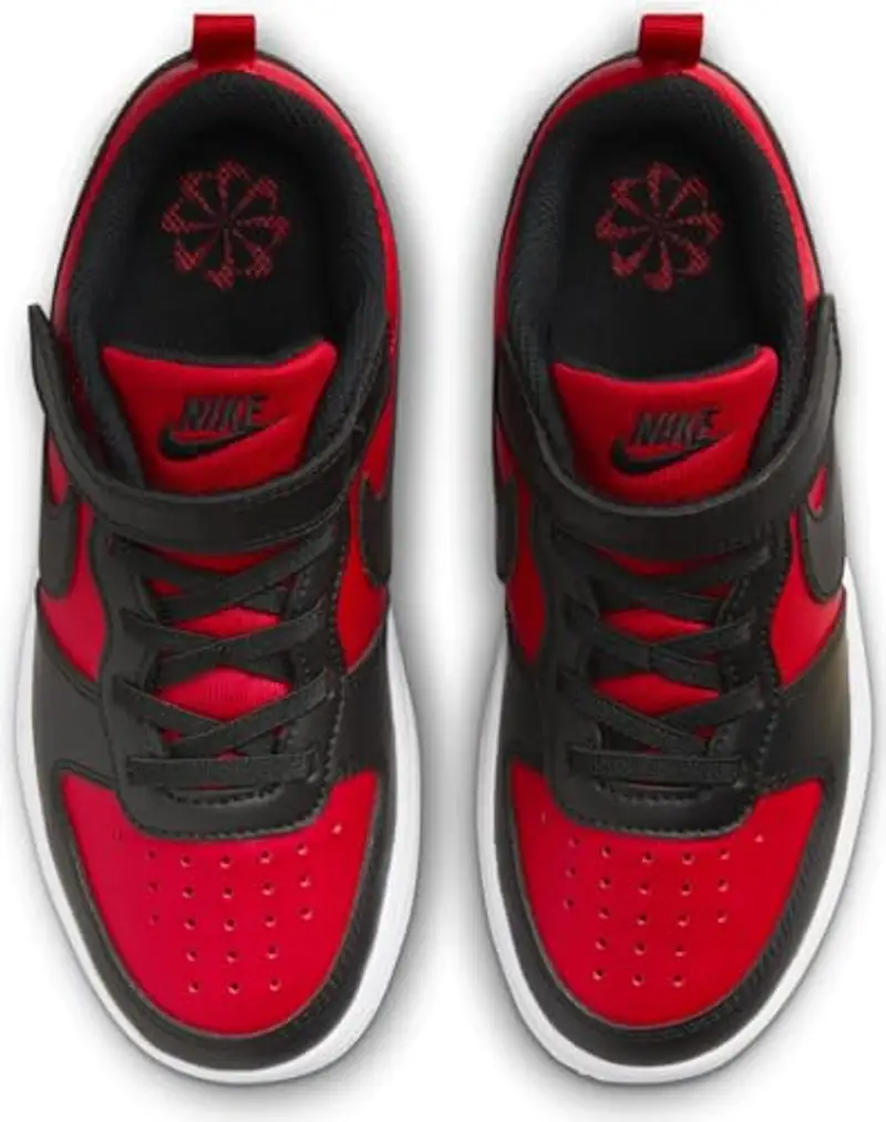 NIKE Court Borough Low RECRAFT (PS), Sneaker, University Red Black White, 34 EU miniatura 3
