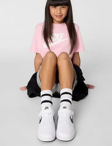 NIKE Court Borough Low RECRAFT (PS), Sneaker, White Black, 31 EU miniatura 2