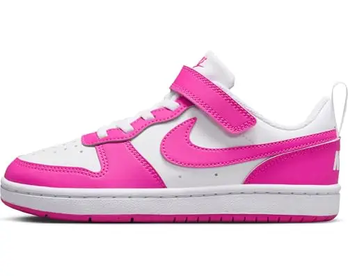 Nike Court Borough Low Recraft (PS), Sneaker, White/Laser Fuchsia, 35 EU