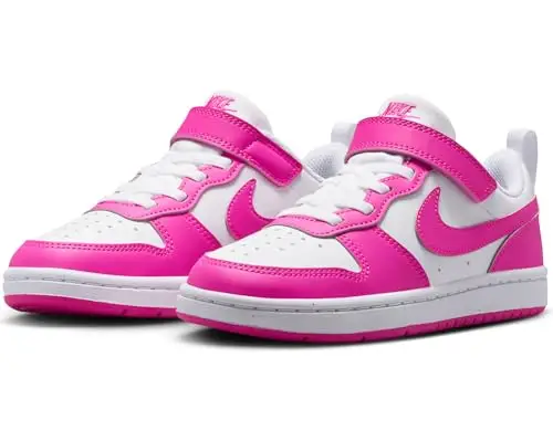 Nike Court Borough Low Recraft (PS), Sneaker, White/Laser Fuchsia, 35 EU miniatura 2