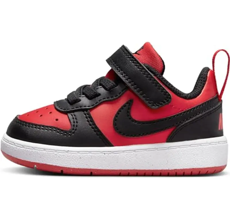 NIKE Court Borough Low RECRAFT (TD), Sneaker, University Red Black White, 23.5 EU