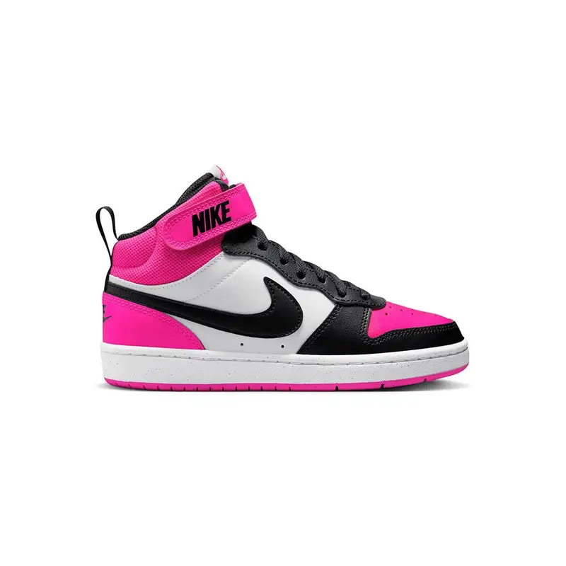 Court Borough Mid 2 Gs Bianco Nero Fuxia - Sneakers Bambina EUR 38 / US 5 5Y