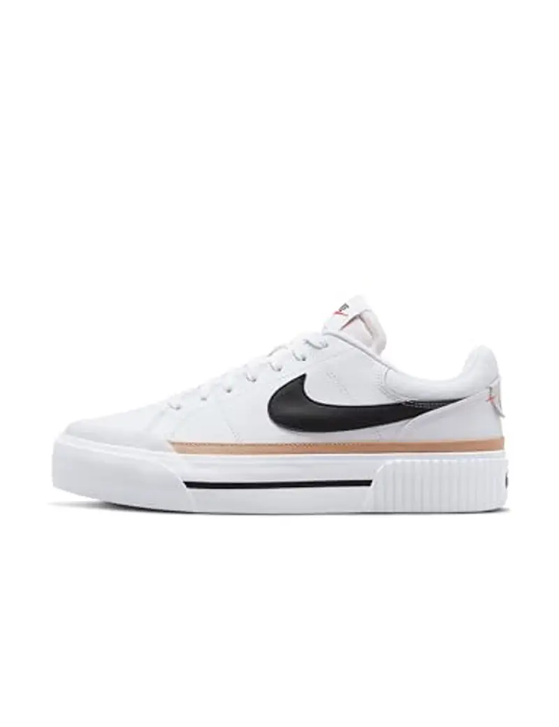 Nike Court Legacy Lift, Scarpe Donna, Bianco (White Black Hemp Team Orange), 42 EU