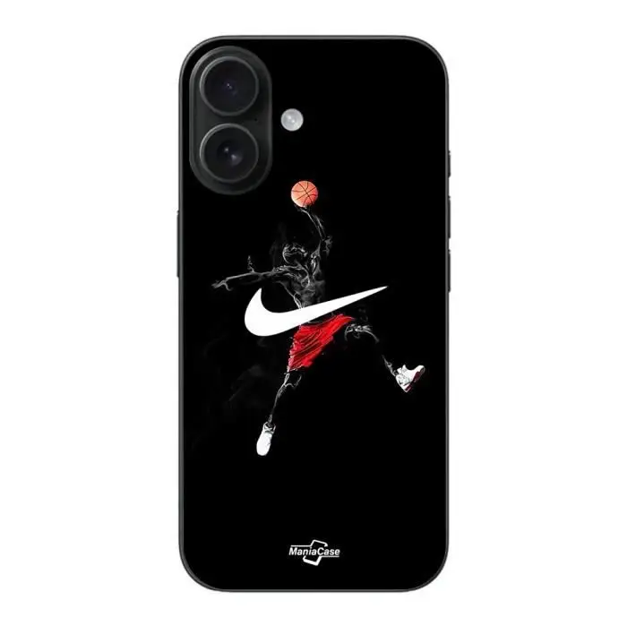 Cover - Nike - Iphone 16 - Logo Jordan - Nero - Morbida nero