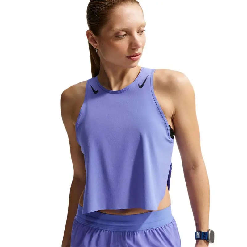 Crop Top Running Aeroswift Sapphire Nero Donna M