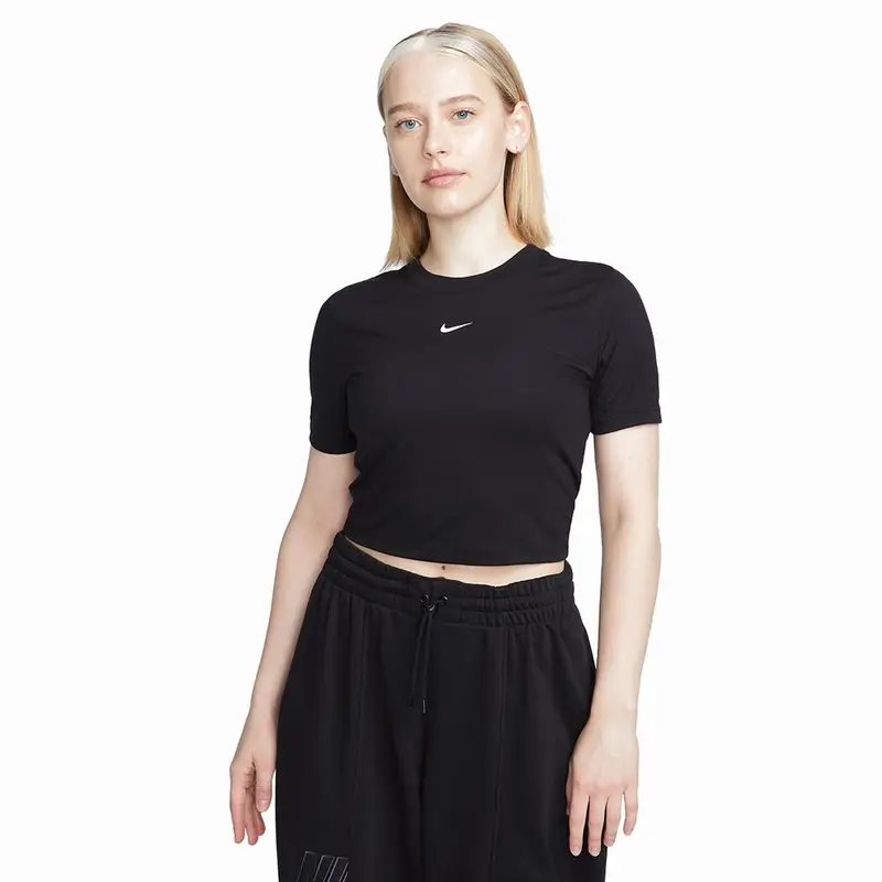 Cropped T-Shirt Logo Nero Donna L