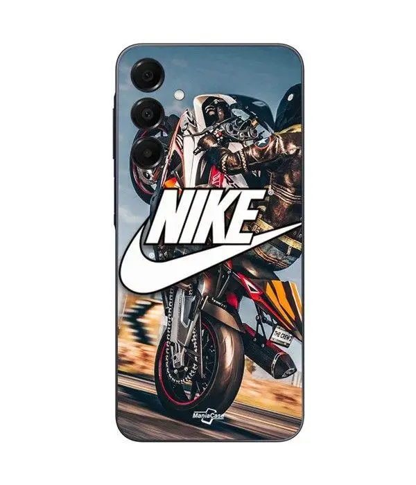 Custodia - Nike - Galaxy A16 - Silicone - Morbida - Logo bianco ruota moto
