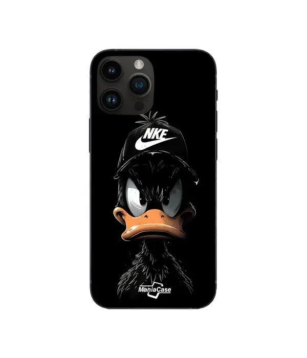 Custodia per telefono - Nike - Iphone 15 Pro - Morbida - Silicone - Motivo Donald nero