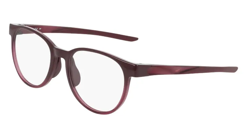 Donna Nike NIKE 7407 602 Montature da vista Bio-iniettato Bordeaux Rotonda Normale