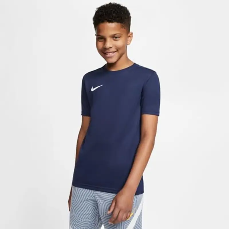 Nike Dri-fit Park 7, Maglia Manica Corta Unisex Bambini, Midnight Navy Bianco, S miniatura 2