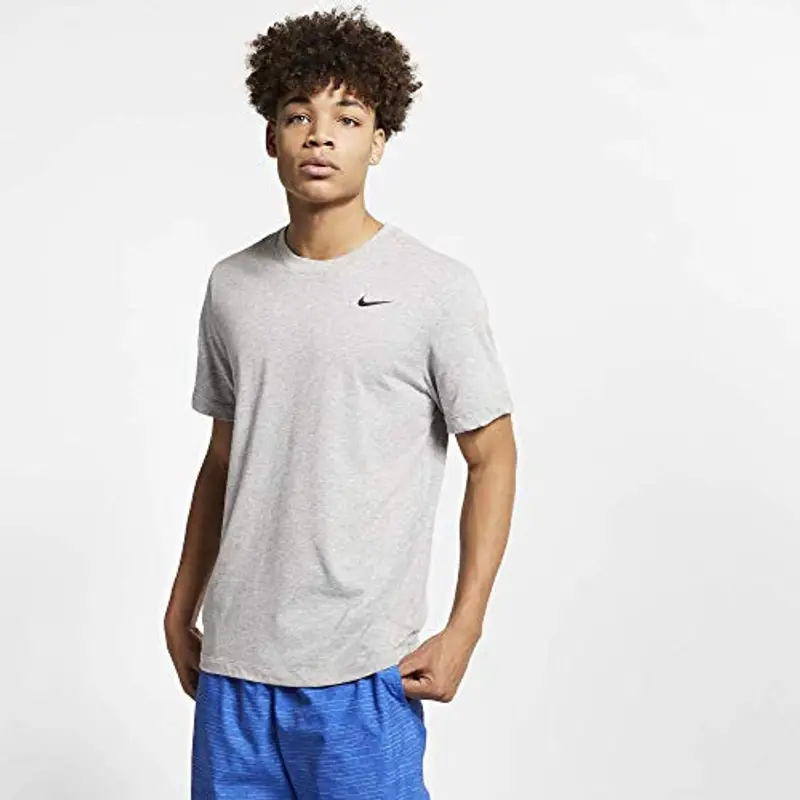 Nike Dry Tee Dfc Crew Solid, Maglietta A Maniche Corte Uomo, Dk Grey Heather/Black, M
