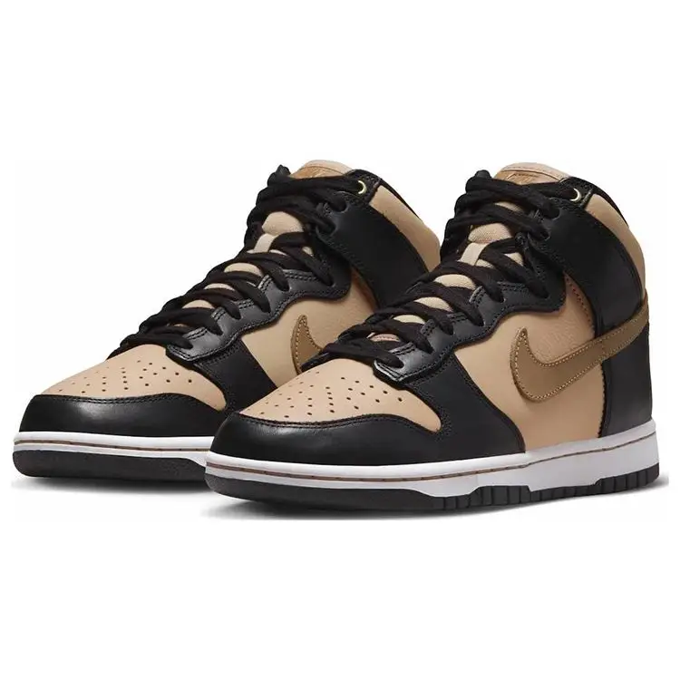 Dunk High LXX Nero Lino Sneakers da Donna Marrone Vachetta-Tan Bianco DX0346-001 38 5 miniatura 2