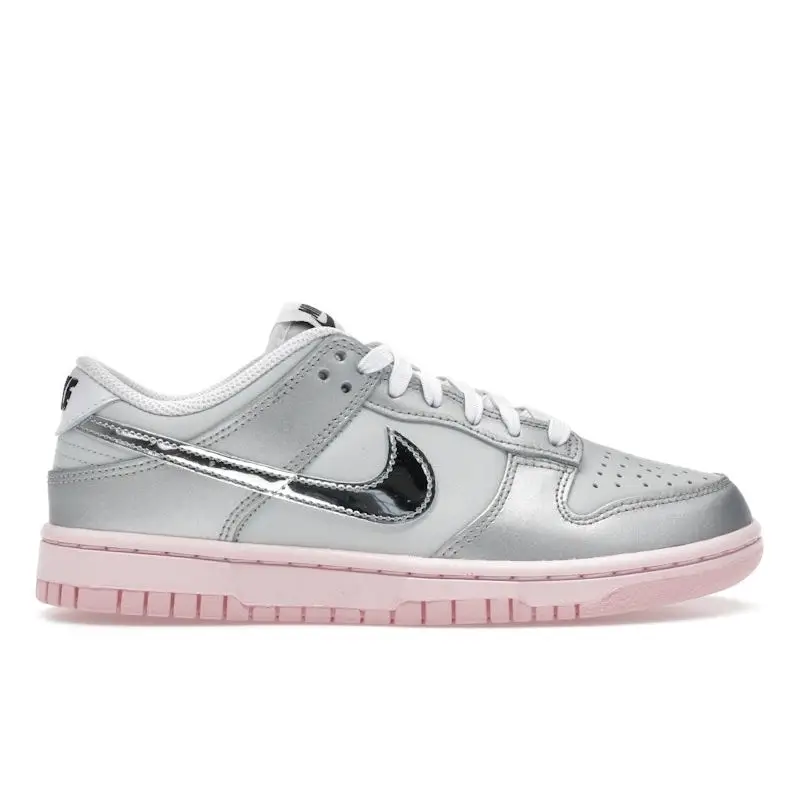 Dunk Low LX Photon Dust Pink Foam Sneakers da Donna Grigio Rosa Medio-Morbido Argento Metallizzato HM3698-006 42