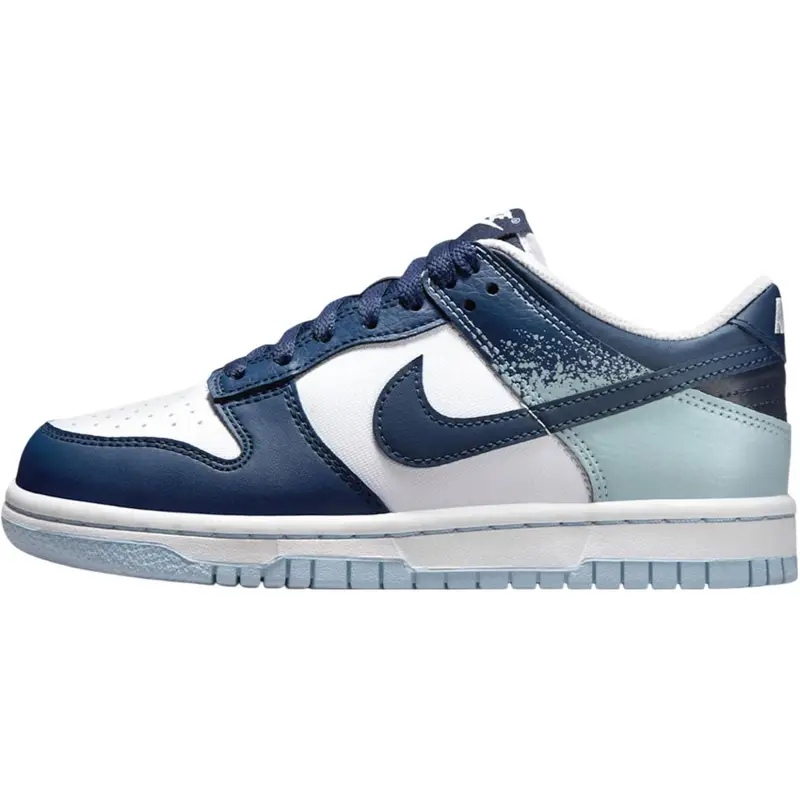 Dunk Low Moda Confortevole Assorbimento degli Urti Durevole Scarpe da Skate Basse per Bambini Sneaker per Bambini Bianco Blu Navy IB7687-100 35 5