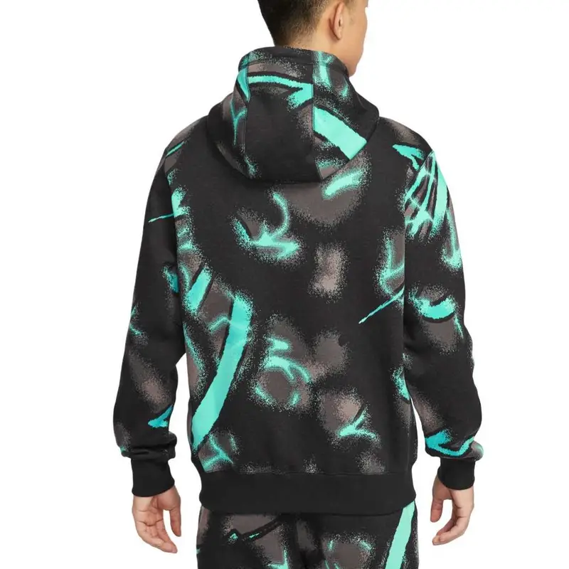 Felpa a maniche lunghe con cappuccio Nike Club con stampa solida da uomo HV3379-339 S miniatura 3