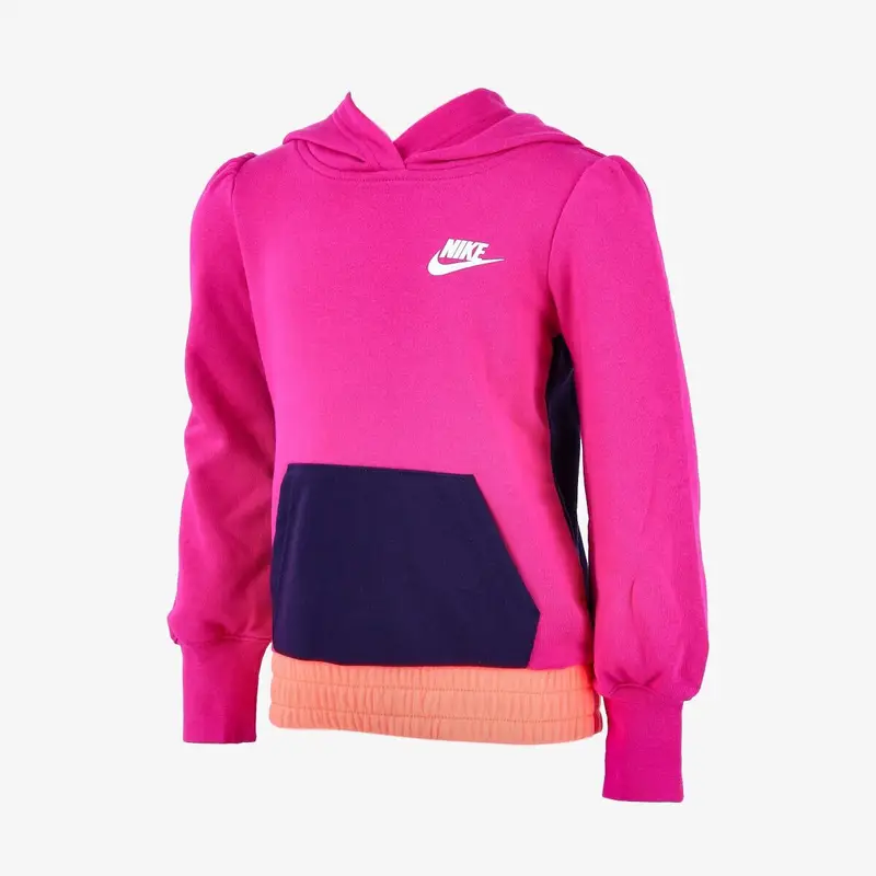 Felpa bambina nike colorblock hoodie- h-ai | Nike Rosa fucsia