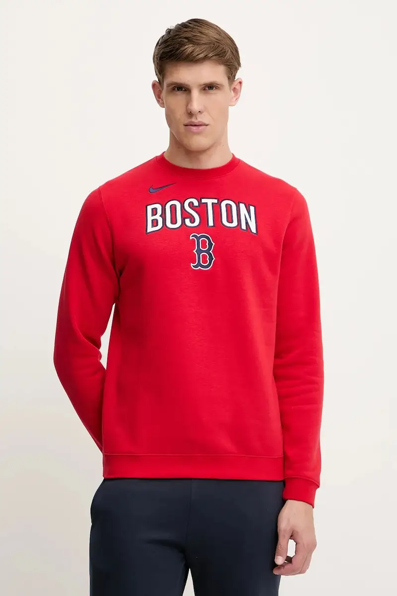 felpa Boston Red Sox uomo colore rosso con applicazione NKPU-163N-BQ-LYA