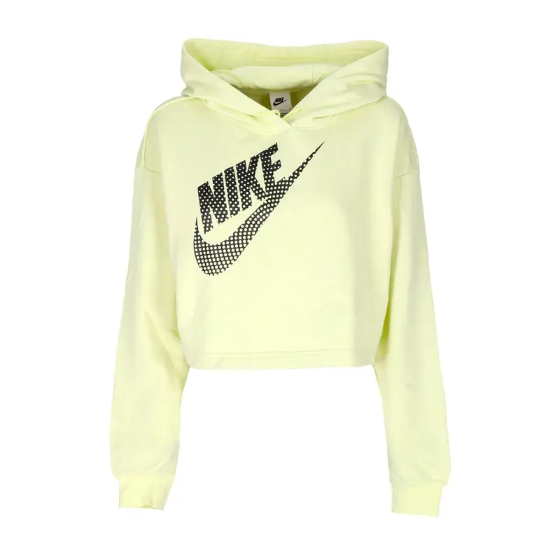 Felpa Cappuccio Corta Donna Sportswear Fleece Pullover Crop Hoodie Luminous Green